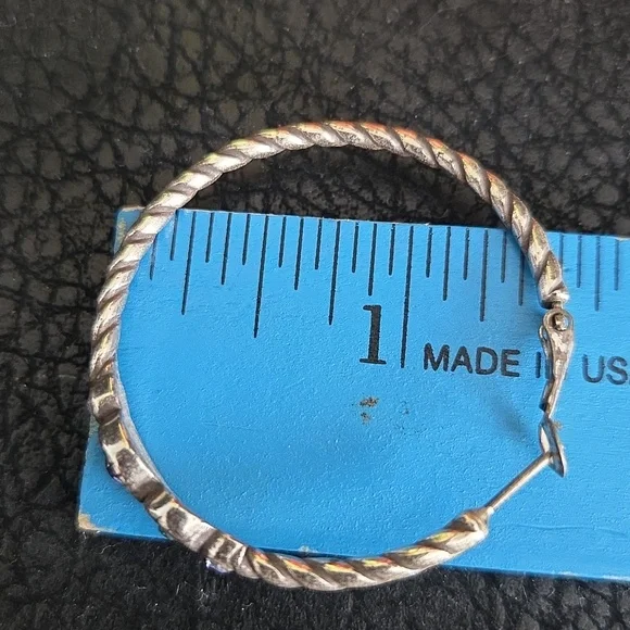 Brighton Halo Silver Hoop Earrings with Purple and Blue Stones - Picture 6 of 6